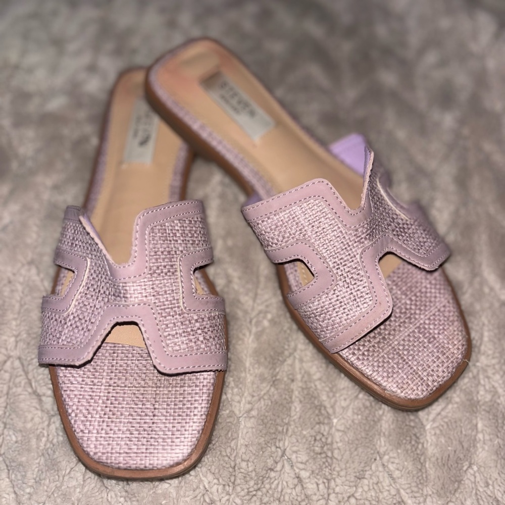 Woven Lilac Slide Sandals - Women's Slip-On Comfort